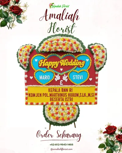 Karangan Papan Bunga Pernikahan di Guwosari